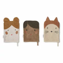Sylvester Organic Cotton Wash Gloves - Set of 3 Liewood Design Children