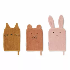 Sylvester Organic Cotton Wash Gloves - Set of 3 Liewood Design Children