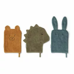 Sylvester Organic Cotton Wash Gloves - Set of 3 Liewood Design Children