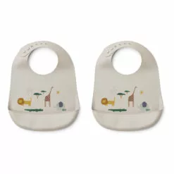 Tilda Safari Silicone Bibs - Set of 2 Sand Liewood Design Baby