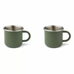 Tommy Stainless Steel Cups - Set of 2 Green Liewood Design Children