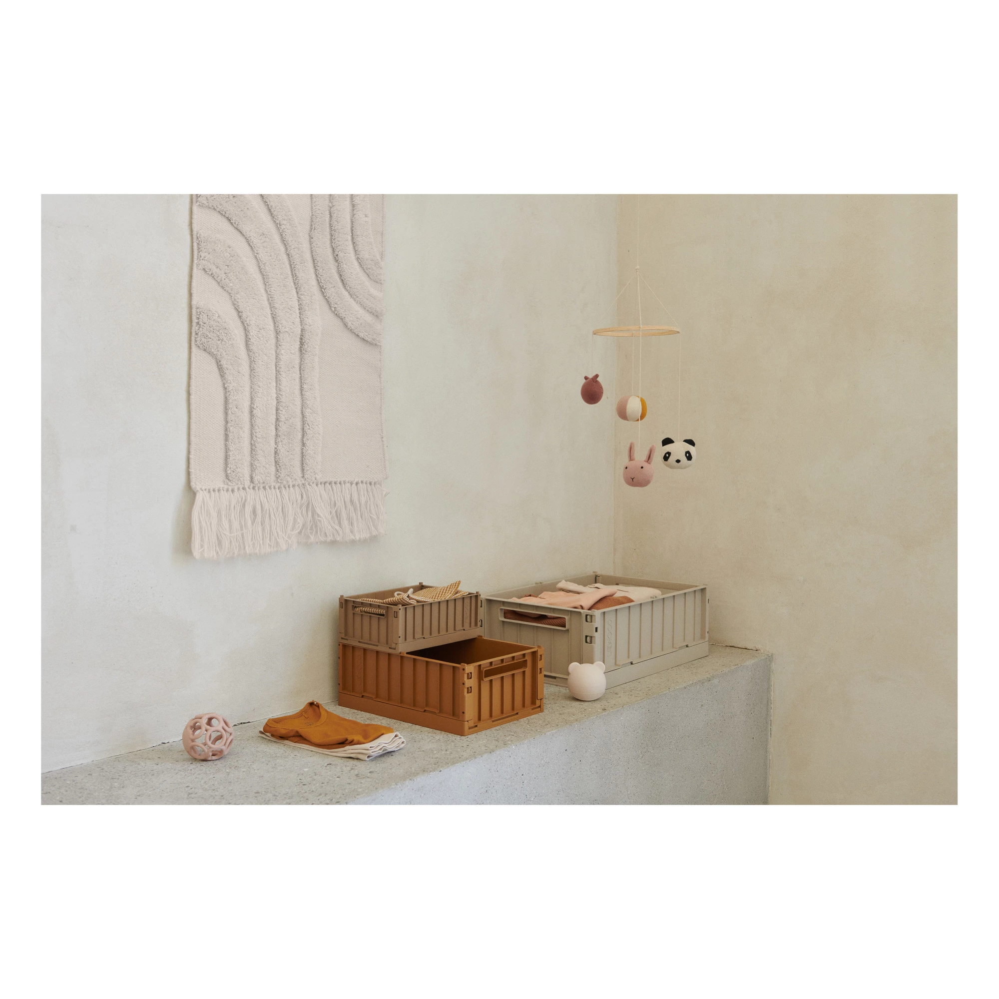 Weston Collapsible Crates - Set of 2 Beige Liewood Design Children 2 Weston Collapsible Crates - Set of 2 Beige Liewood Design Children - Image 2