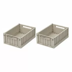 Weston Collapsible Crates - Set of 2 Beige Liewood Design Children