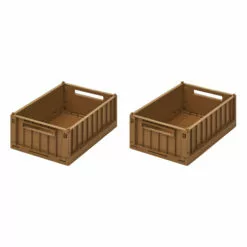 Weston Collapsible Crates - Set of 2 Caramel Liewood Design Children