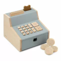 Wooden Cash Register Blue Liewood Toys and Hobbies Children